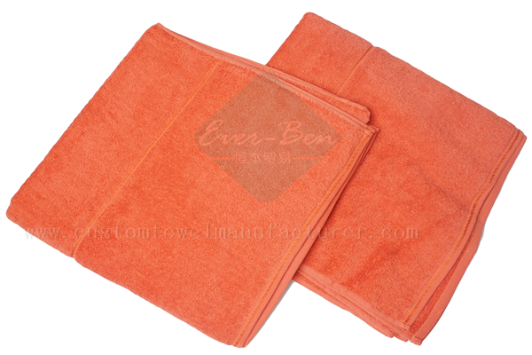China Bulk Orange large Bathroom cotton towels exporter waffle weave bath sheet supplier
